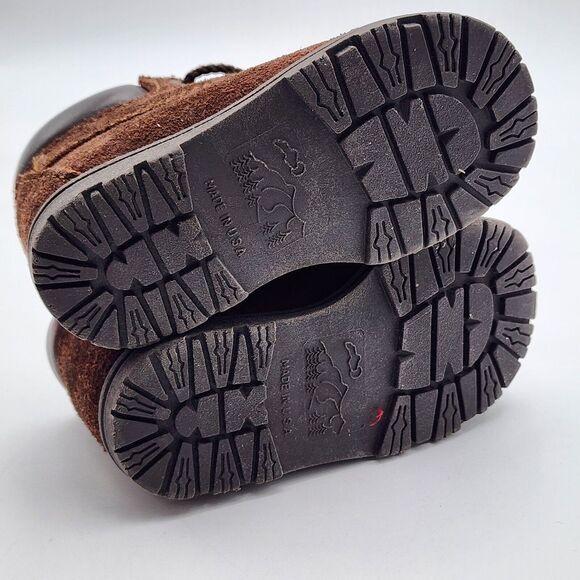 Vintage Small Steps Infant Toddler Boots Shoes Boy‎ Sz 4 Brown  Made In USA - Picture 6 of 8